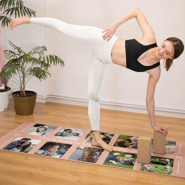 Photo collage and your custom text family modern yoga mat (Creator Uploaded)