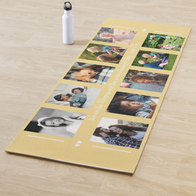 Photo collage and your custom text family modern yoga mat (In Situ)