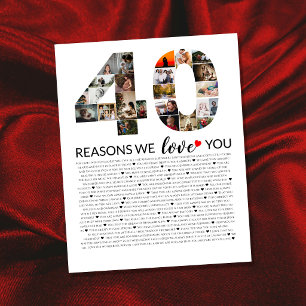 photo collage anniversary 40 Reasons we Love Poster