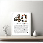 photo collage anniversary 40 Reasons we Love Poster<br><div class="desc">Celebrate your love with a special 40 Reasons I Love You photo montage poster from The Arty Apples. This heartfelt design features personalized photos and reasons,  making it a memorable anniversary gift.</div>