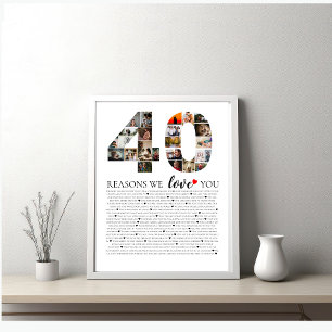 photo collage anniversary 40 Reasons we Love Poster