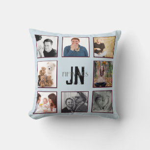 Photo Collage ANY Occasion Monogram Instagram Cushion