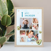 Photo Collage Avocado 1st Birthday Party