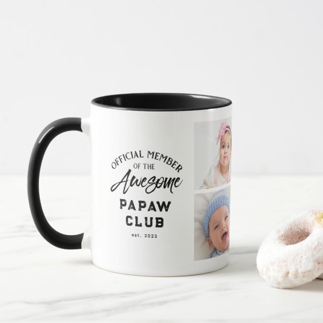 Photo Collage Awesome PAPAW Mug (With Donut)
