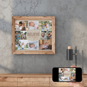 Photo Collage Believe Be Happy Multi Picture Poster