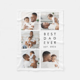 Photo Collage Best Dad Ever Fleece Blanket