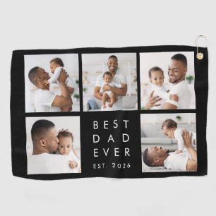 Photo Collage Best Dad Ever Golf Towel