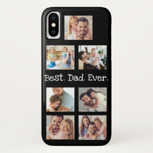 Photo Collage Best Dad Ever in Black and White   iPhone X Case