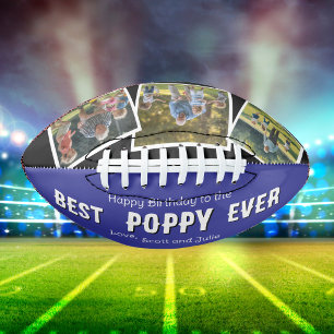 Photo Collage Birthday Poppy Blue Personalise Football