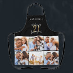 Photo collage black and gold 21ST birthday modern Apron<br><div class="desc">Photo collage black and gold 21st birthday modern typography design.</div>