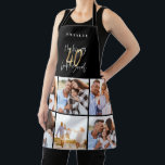 Photo collage black and gold 40th birthday modern apron<br><div class="desc">Photo collage black and gold 40th birthday modern typography design.</div>
