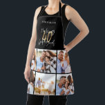 Photo collage black and gold 40th birthday modern apron<br><div class="desc">Photo collage black and gold 40th birthday modern typography design.</div>