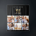 Photo collage black and gold 90th birthday modern tapestry<br><div class="desc">Photo collage black and gold 90th birthday modern typography design.</div>