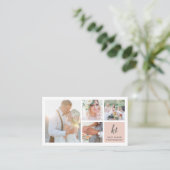 Photo Collage & Calligraphy Monogram Photographer Business Card (Standing Front)