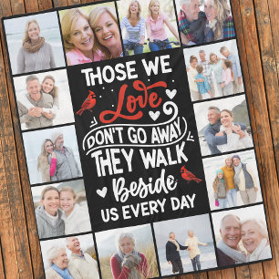 Photo Collage Cardinal Memorial Quote Fleece Blanket
