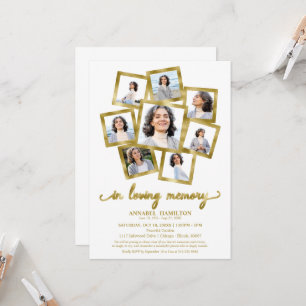 Photo Collage Celebration of Life Funeral Invitation