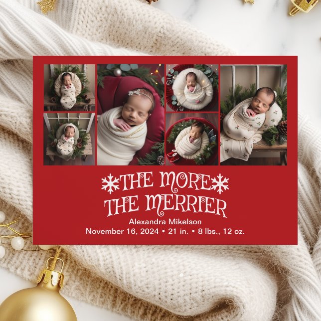 Photo Collage Christmas Birth Announcement (Creator Uploaded)