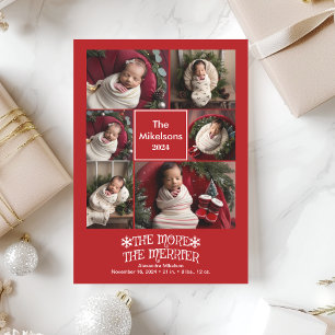 Photo Collage Christmas Birth Announcement