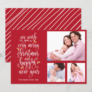 Photo Collage Christmas Card 3 Photos