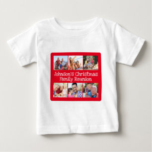 Photo Collage Christmas Family Reunion Baby  Baby T-Shirt