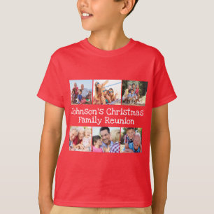 Photo Collage Christmas Family Reunion Kids T-Shirt
