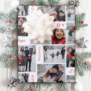 Photo Collage Christmas Wrapping Paper Sheet