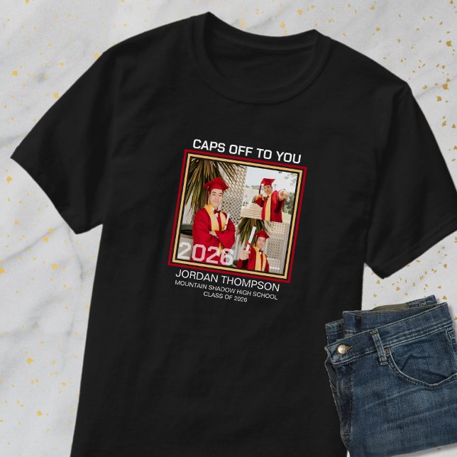 Photo Collage Class Of 2026 Grad Family Group T-Shirt (Creator Uploaded)