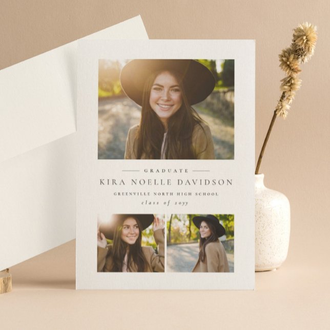 Photo collage classic graduation announcement (Creator Uploaded)