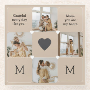 Photo Collage Coaster with Heartfelt Message
