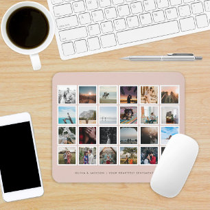 Photo Collage Custom Colour Blush Mouse Pad
