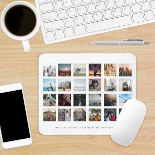 Photo Collage Custom Colour White Mouse Pad