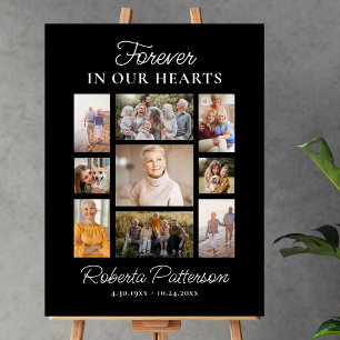 Photo Collage Custom Funeral Memorial Welcome Poster