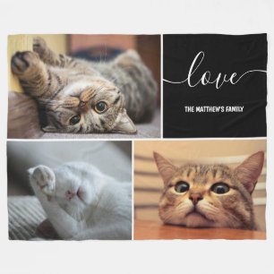 Photo Collage Cute Cats Personalised  Fleece Blanket