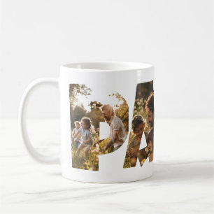 Photo Collage Cutout Letters PAPA Coffee Mug