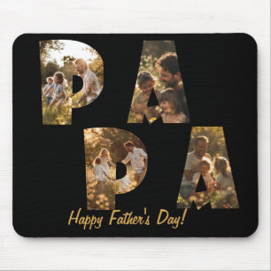 Photo Collage Cutout Letters PAPA Mouse Pad