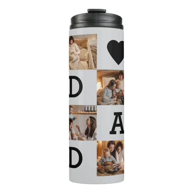 Photo Collage – Dad with Heart | Father's Day -  Thermal Tumbler (Front)