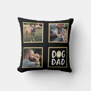 Photo Collage Dog Dad Paw Print Cushion