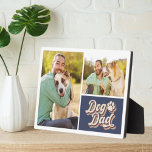 Photo Collage | Dog Dad Paw Print Plaque<br><div class="desc">This modern photo collage has space for two photographs and the hand-lettered typography reads Dog Dad with a paw print.</div>