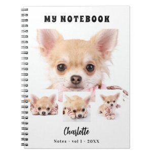 Photo collage dog pet girl white notebook