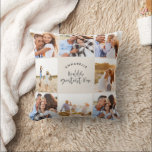 Photo collage elegant cream modern mothers day cushion<br><div class="desc">Photo collage elegant cream girly modern mothers day typography home decor pillow design. Modern script text design. Part of a collection.</div>