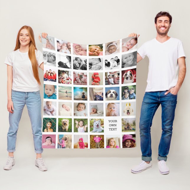 Photo Collage Family Design Your Own Multi Picture Fleece Blanket (In Situ)