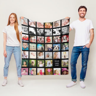 Photo Collage Family Design Your Own Multi Picture Fleece Blanket