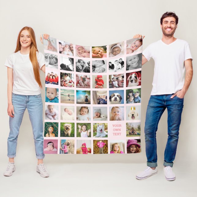 Photo Collage Family Design Your Own Multi Picture Fleece Blanket (In Situ)