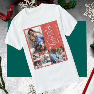 Photo collage family modern personalised Christmas T-Shirt