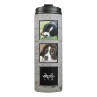 Photo collage family pets on wood personalised