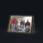 Photo Collage Family Photos Holiday Card<br><div class="desc">Christmas Letter Inside,  Photo on front with gold trim,  and 4 photos on back.  Chalkboard background inside with chalkboard elements to frame your Holiday Letter.</div>