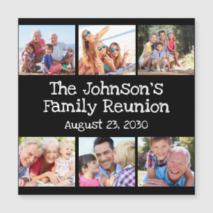 Photo Collage Family Reunion Personalised Black