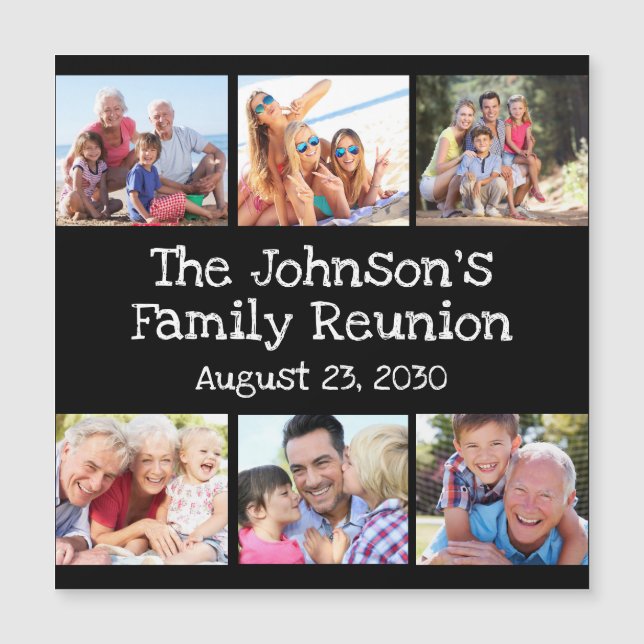 Photo Collage Family Reunion Personalised Black  (Front)