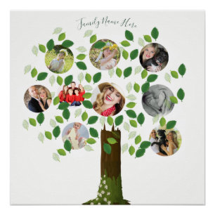 Photo Collage Family Tree Parents Grandparent Gift Poster