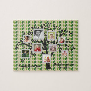 Photo Collage Family Tree Template Personalised 2 Jigsaw Puzzle